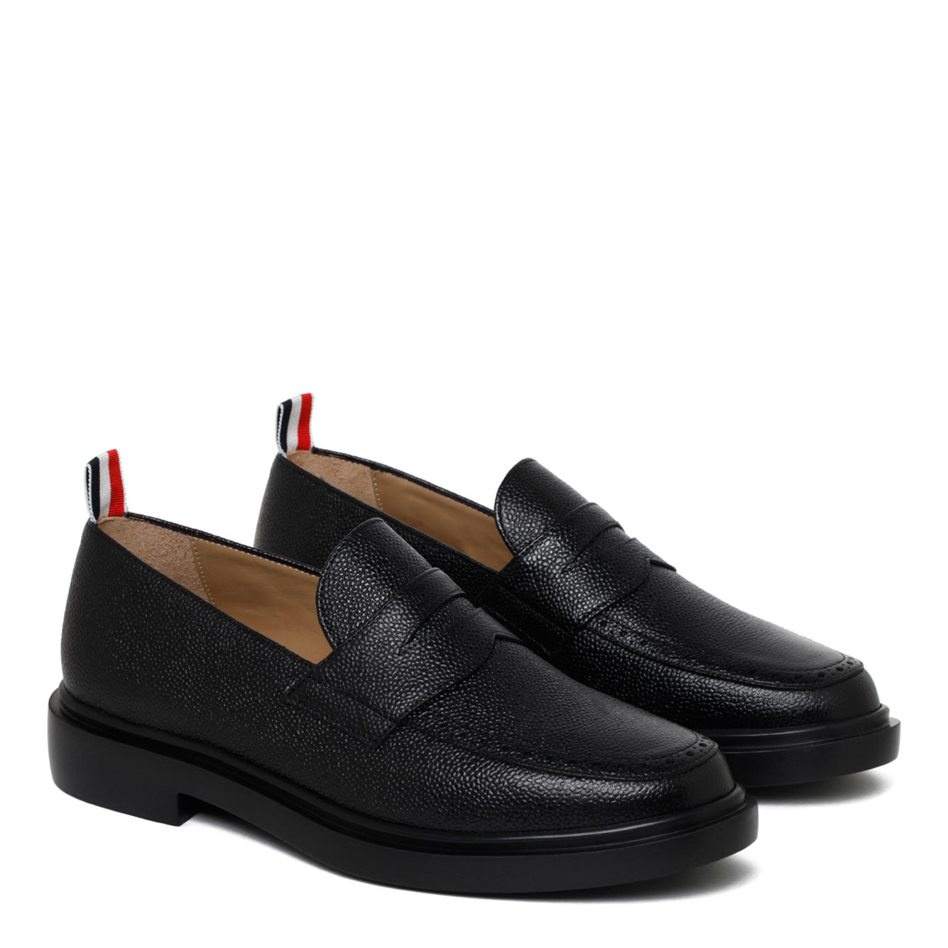 THOM BROWNE 100% Leather Flat Shoes for Men