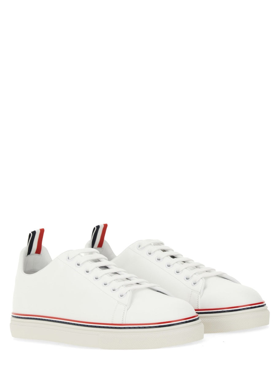 THOM BROWNE Premium Leather Tennis Sneakers for Men