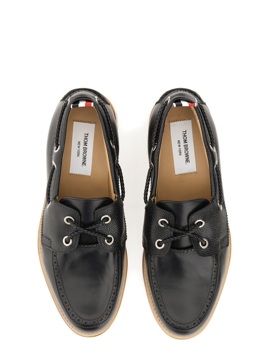 THOM BROWNE Men's Leather Boat Moccasins