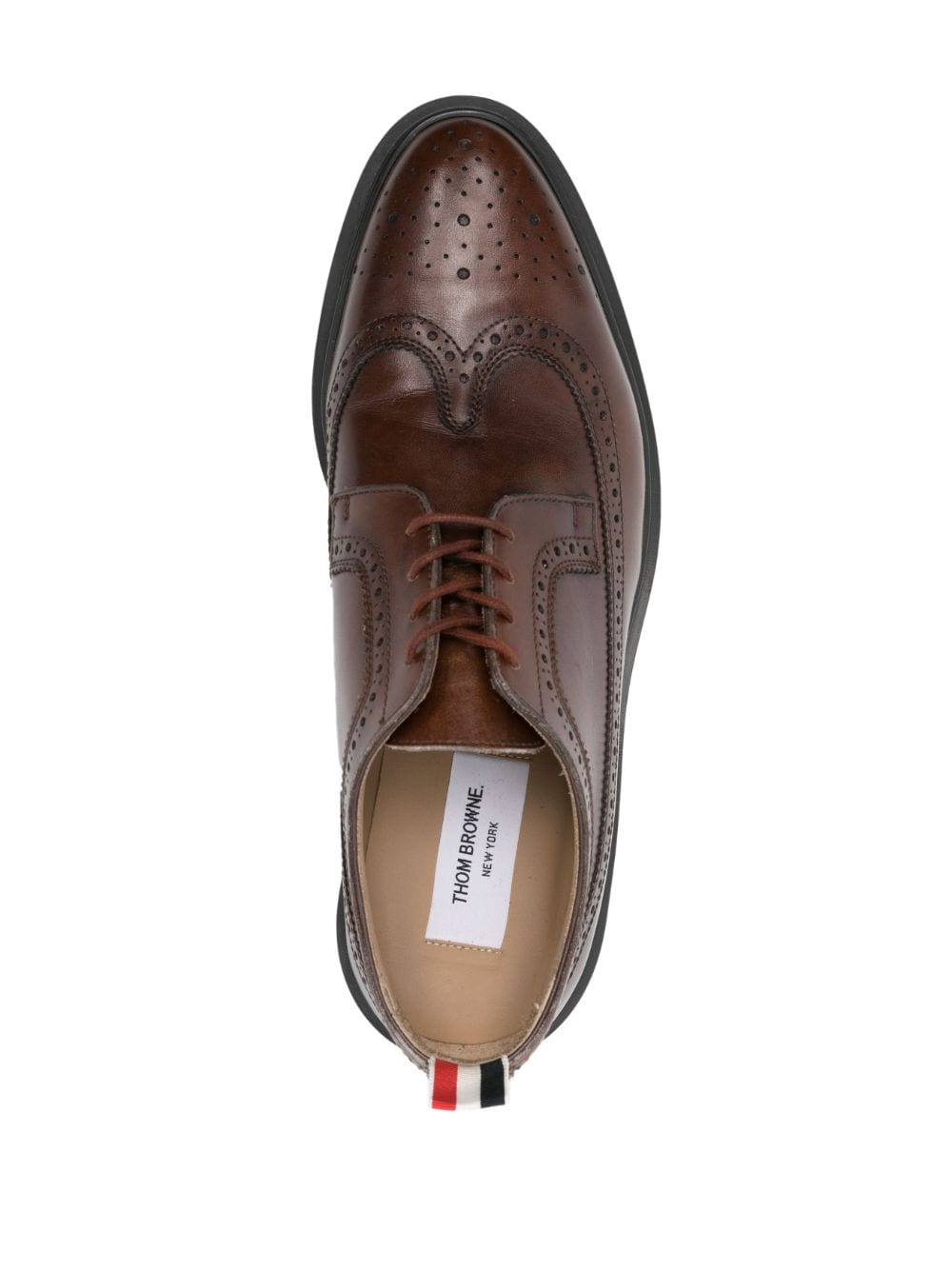 THOM BROWNE Men's Longwing Round-Toe Leather Brogues