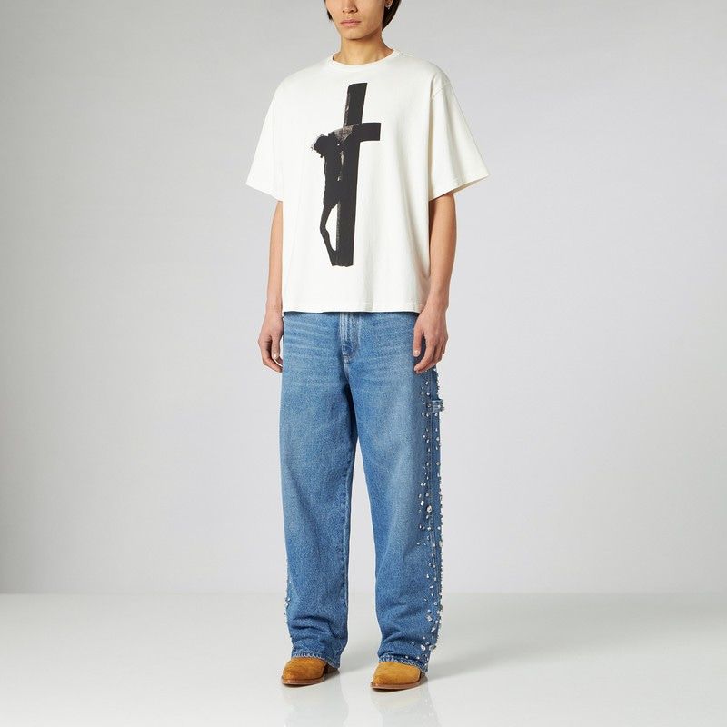 1989 Studio Baggy Loose Denim Pants with Crystal Embellishments