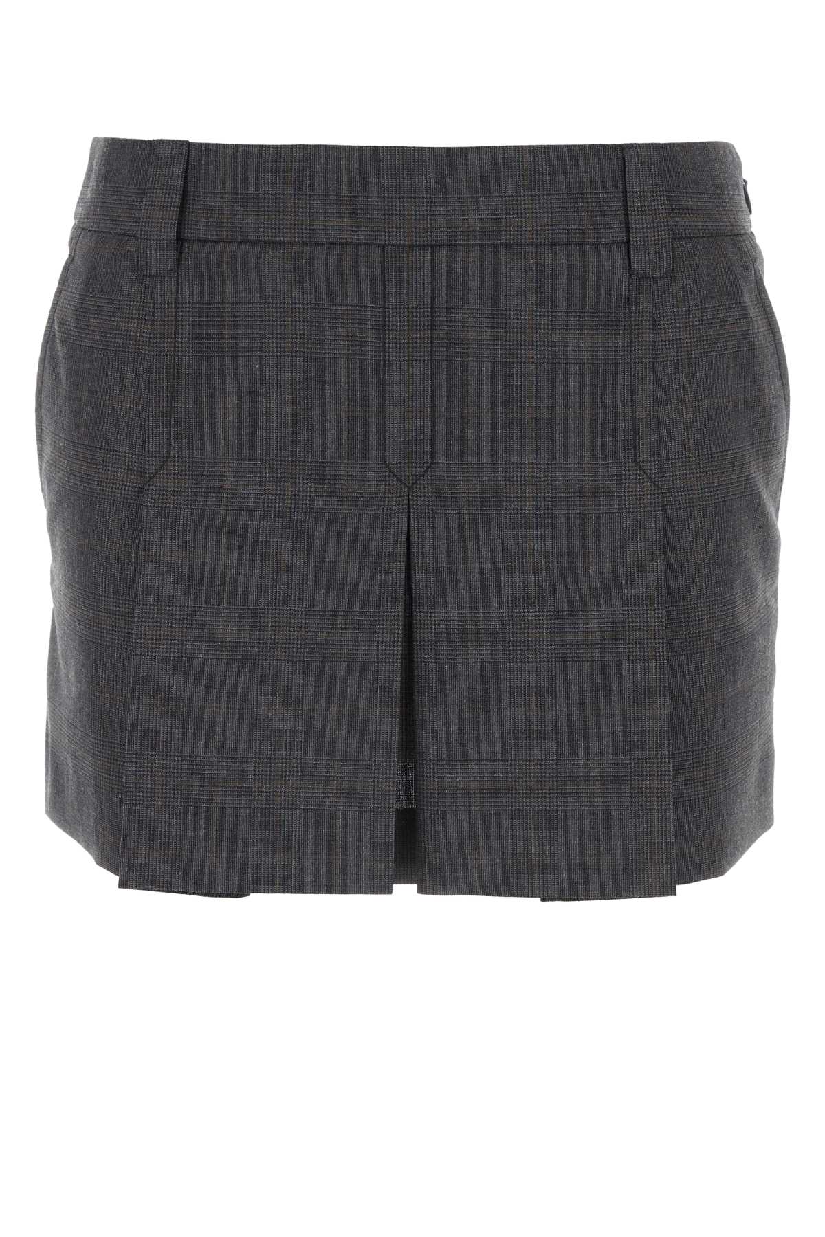 MIU MIU Chic Glenccheck Mini Skirt for Women