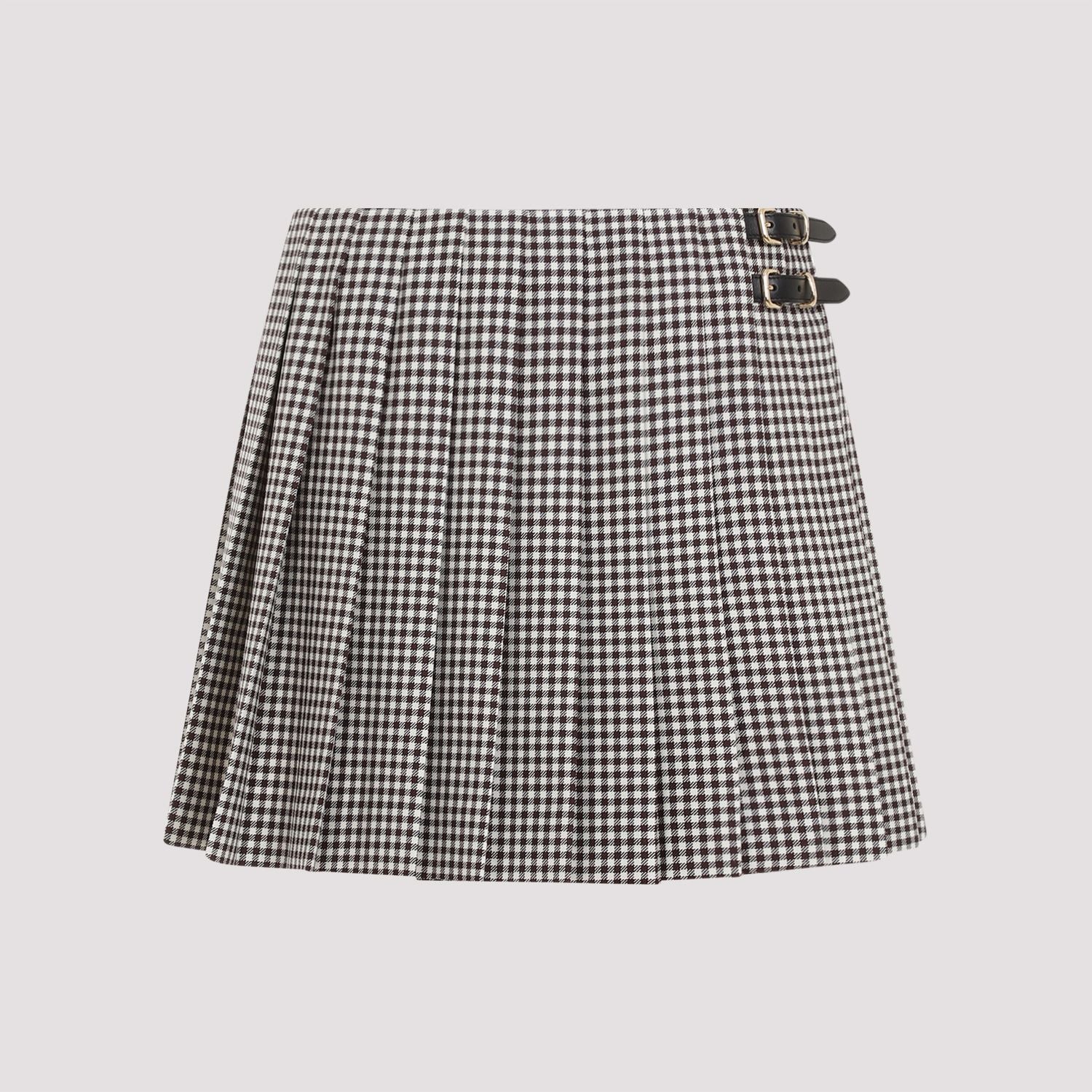 MIU MIU Elegant Wool Mini Skirt for Women