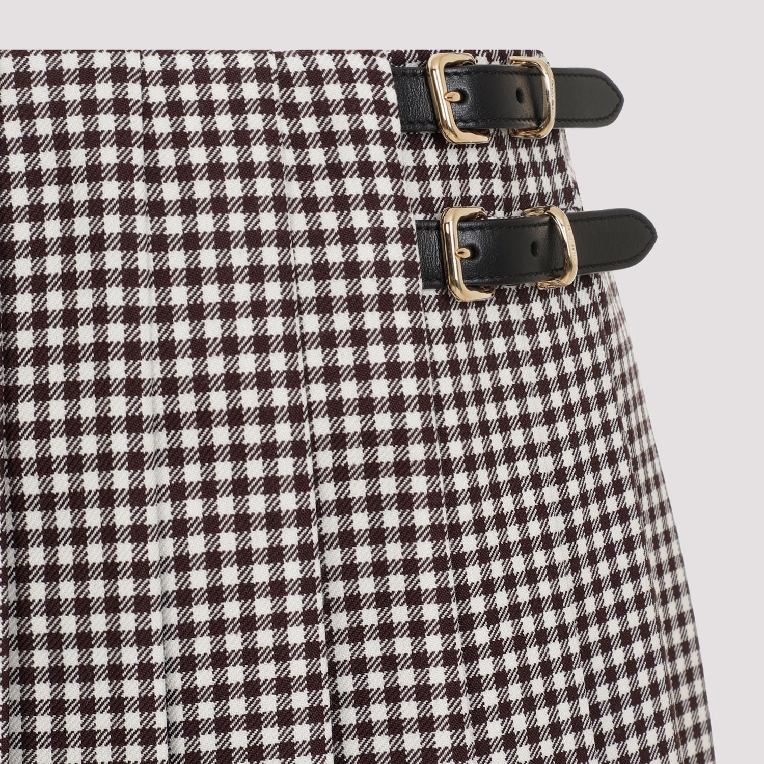 MIU MIU Embroidered Vichy Mini Skirt for Women