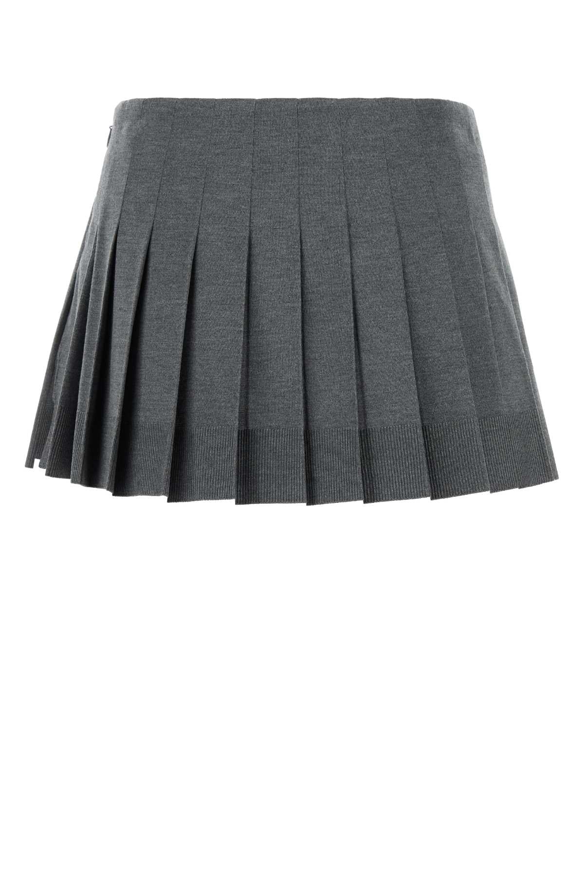 MIU MIU Silk Blend Mini Skirt for Women