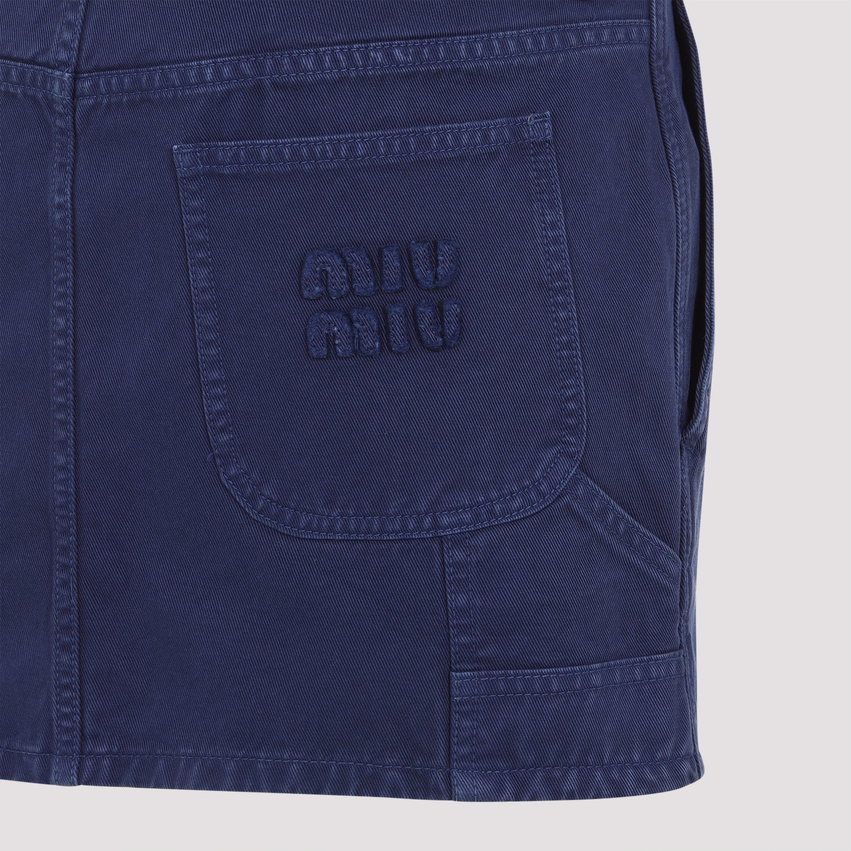MIU MIU Chic Cotton Mini Skirt for Women - SS25 Collection