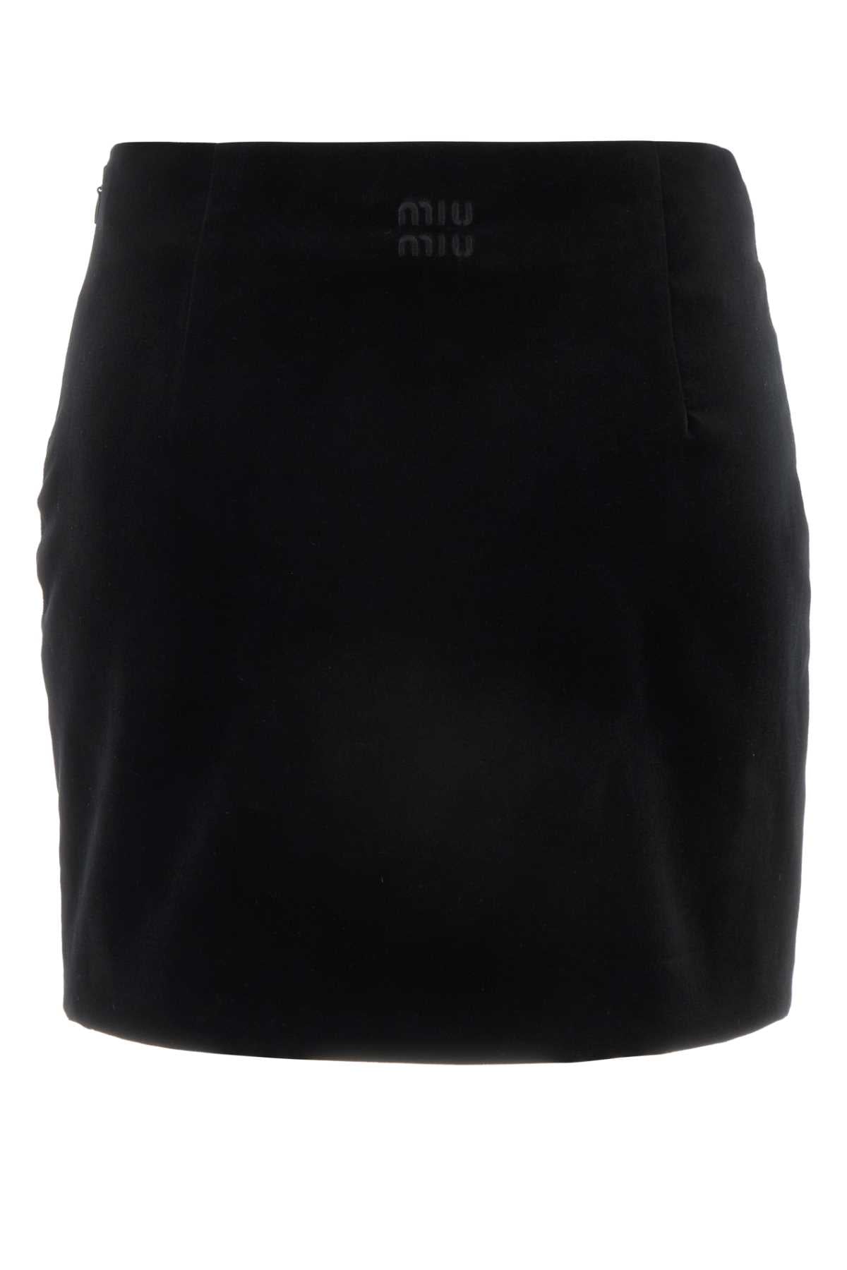 MIU MIU Stretch Velvet Mini Skirt