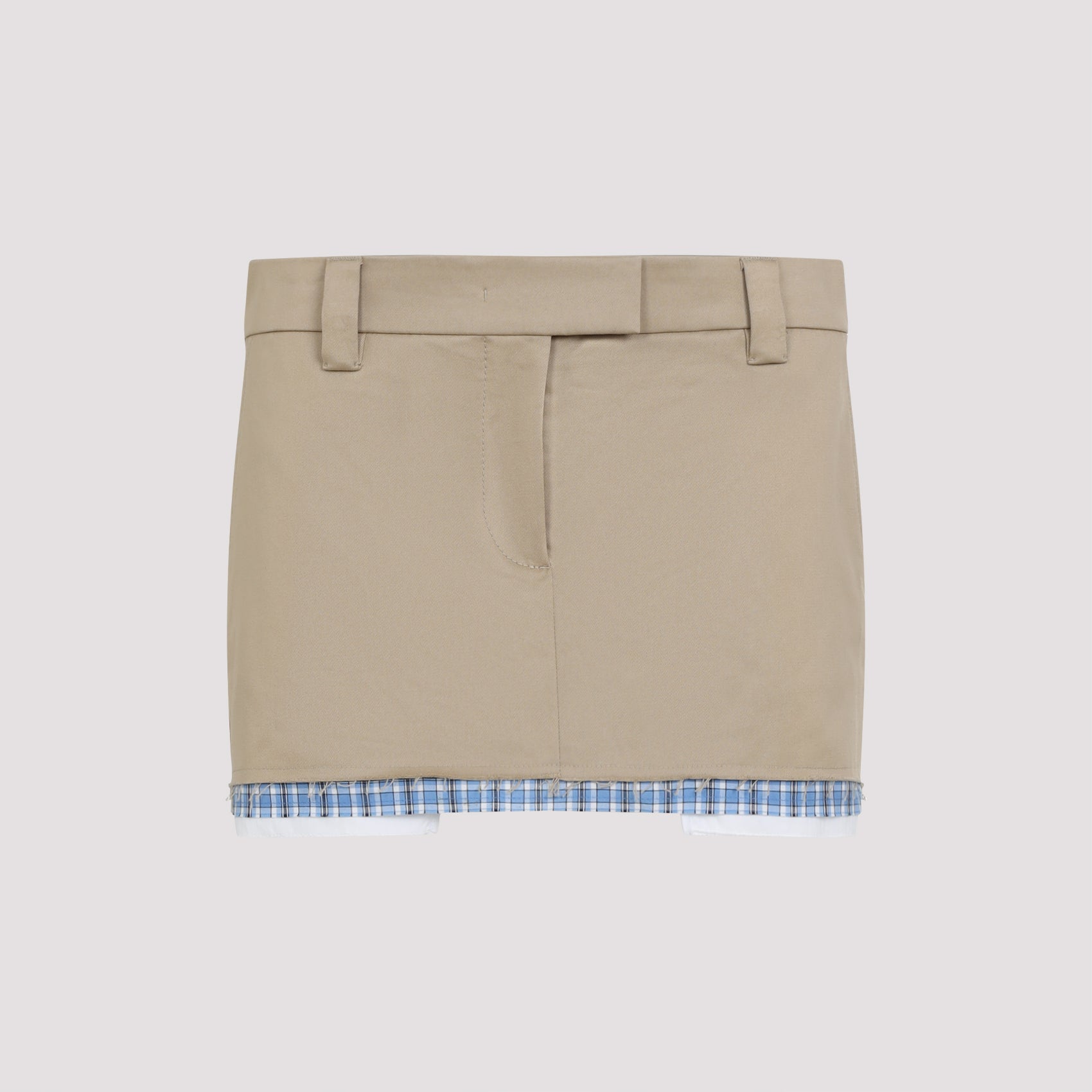 MIU MIU Chic Cotton Mini Skirt for Women - SS25 Collection