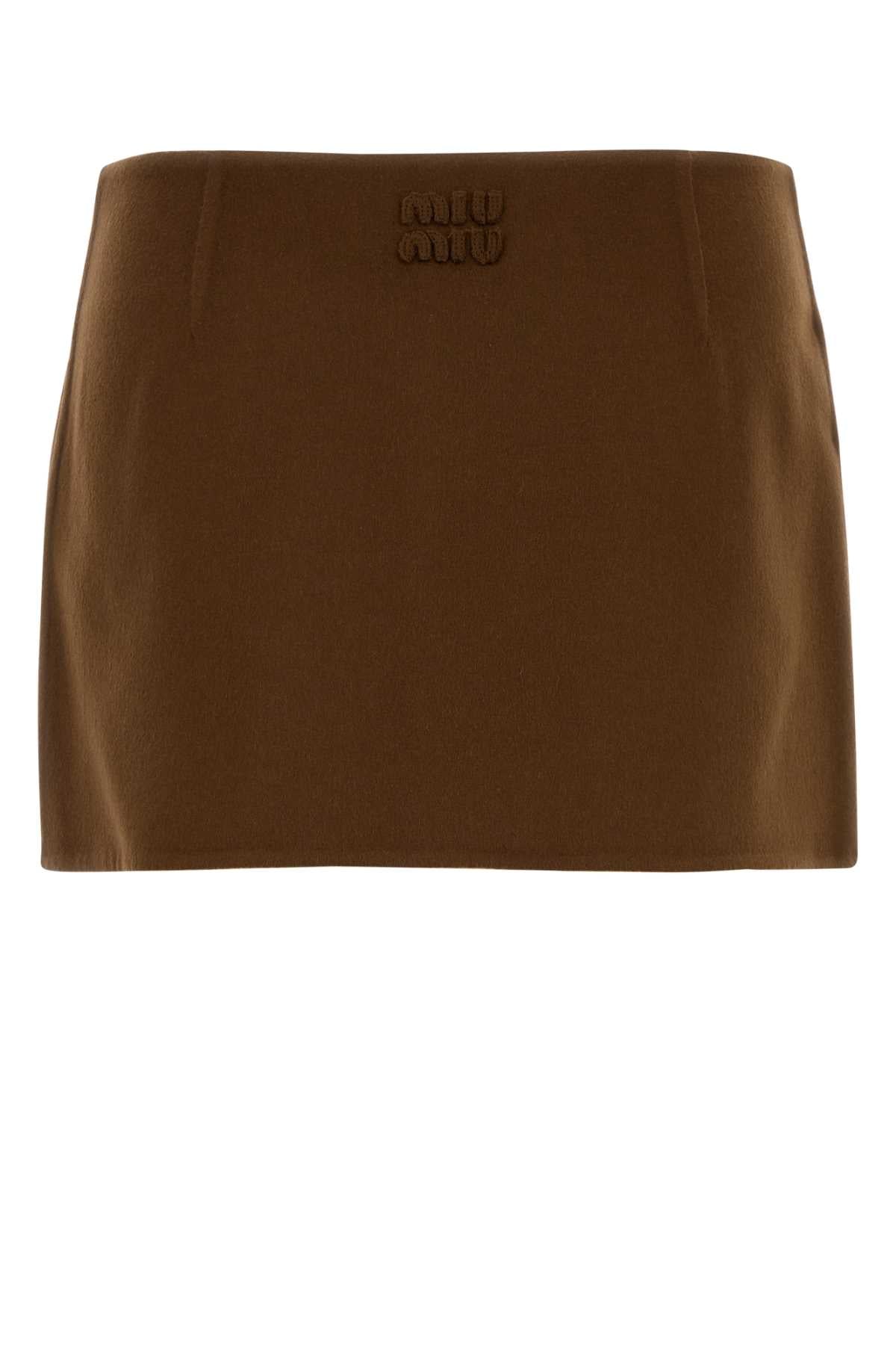 MIU MIU Wool Blend Mini Skirt for Women