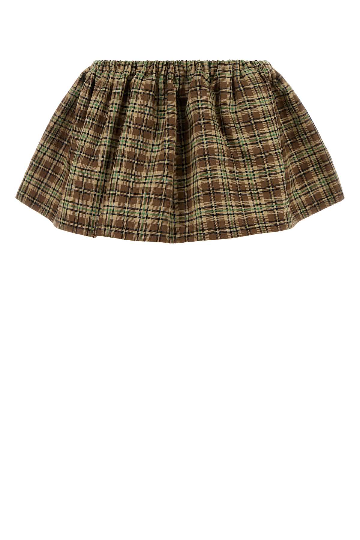 MIU MIU Embroidered Wool Mini Skirt