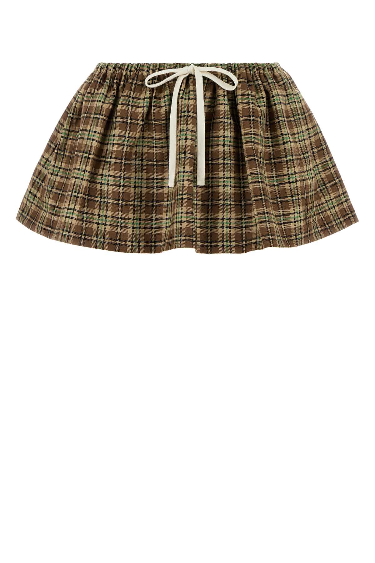 MIU MIU Embroidered Wool Mini Skirt