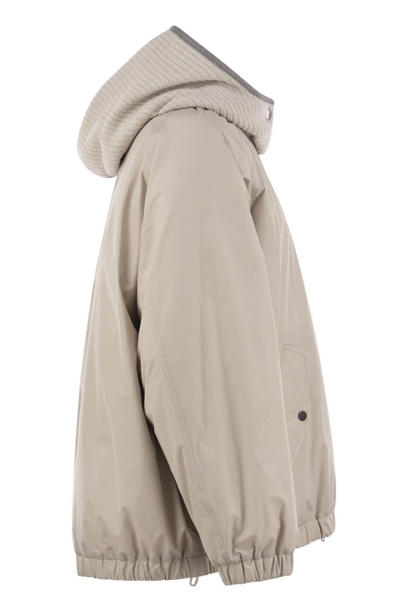 BRUNELLO CUCINELLI Water-Repellent Tech Cotton Taffeta Down Jacket with Hood