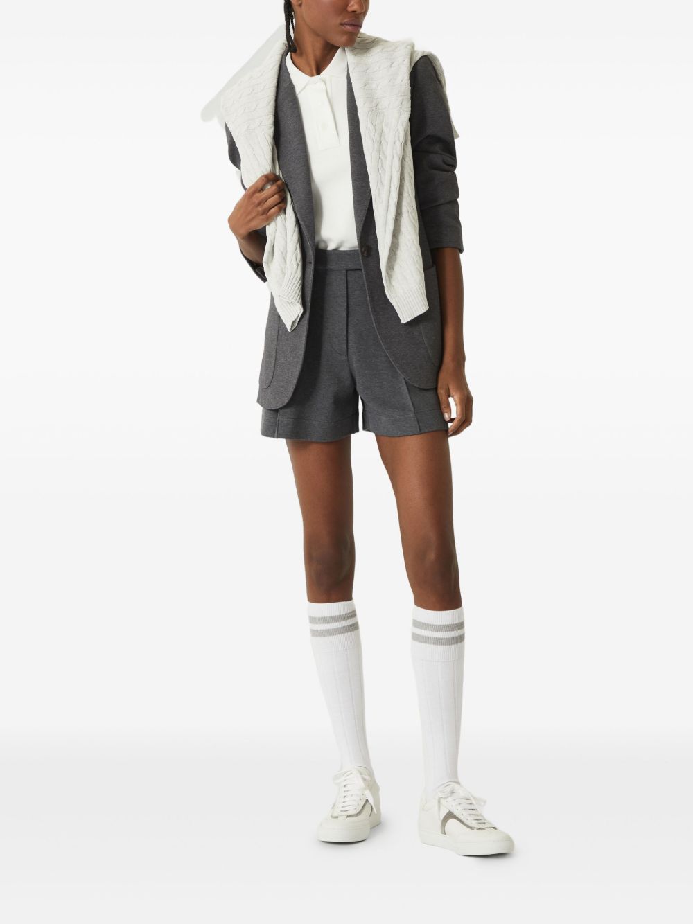 BRUNELLO CUCINELLI Logo Cotton Polo Shirt - Women's Short Sleeve