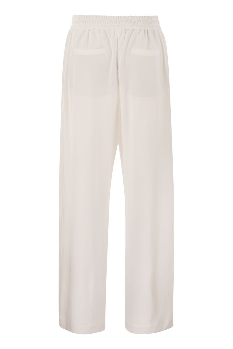BRUNELLO CUCINELLI Women's Cotton Trousers with Elasticated Waistband