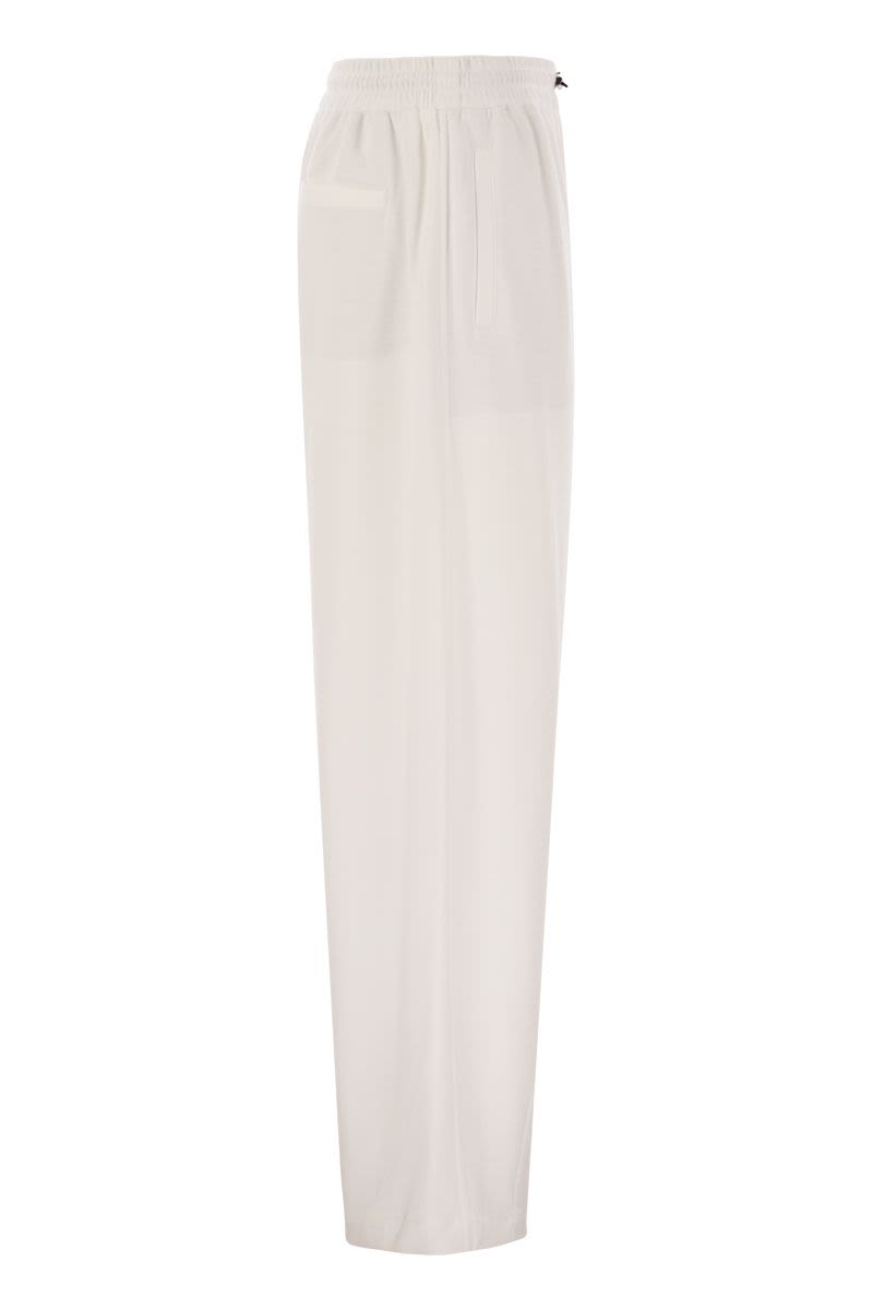 BRUNELLO CUCINELLI Women's Cotton Trousers with Elasticated Waistband