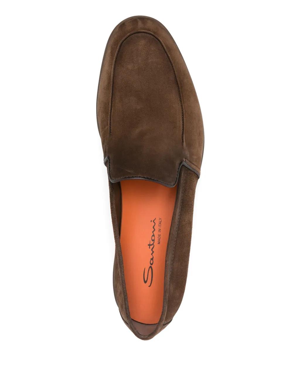 SANTONI Luxury Suede Moccasin for Men