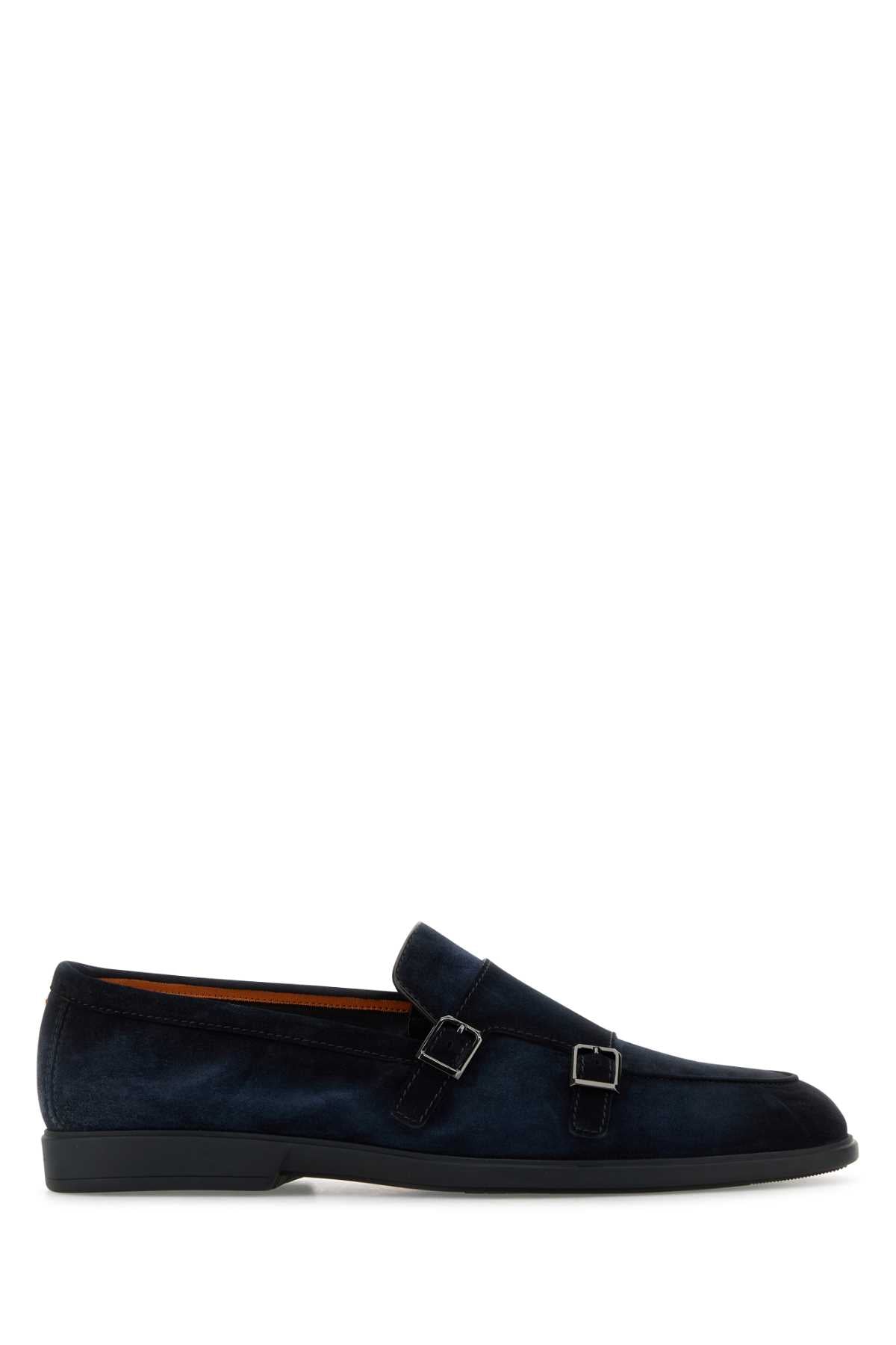SANTONI Suede Pura Loafers for Men