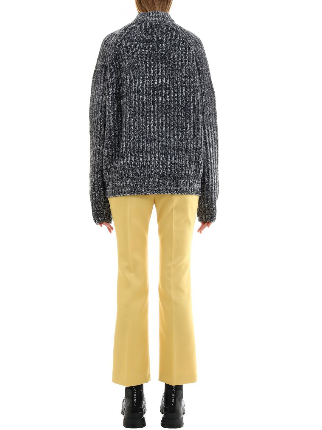 PLAN C Melange Gray Crew-Neck Pullover - Size S