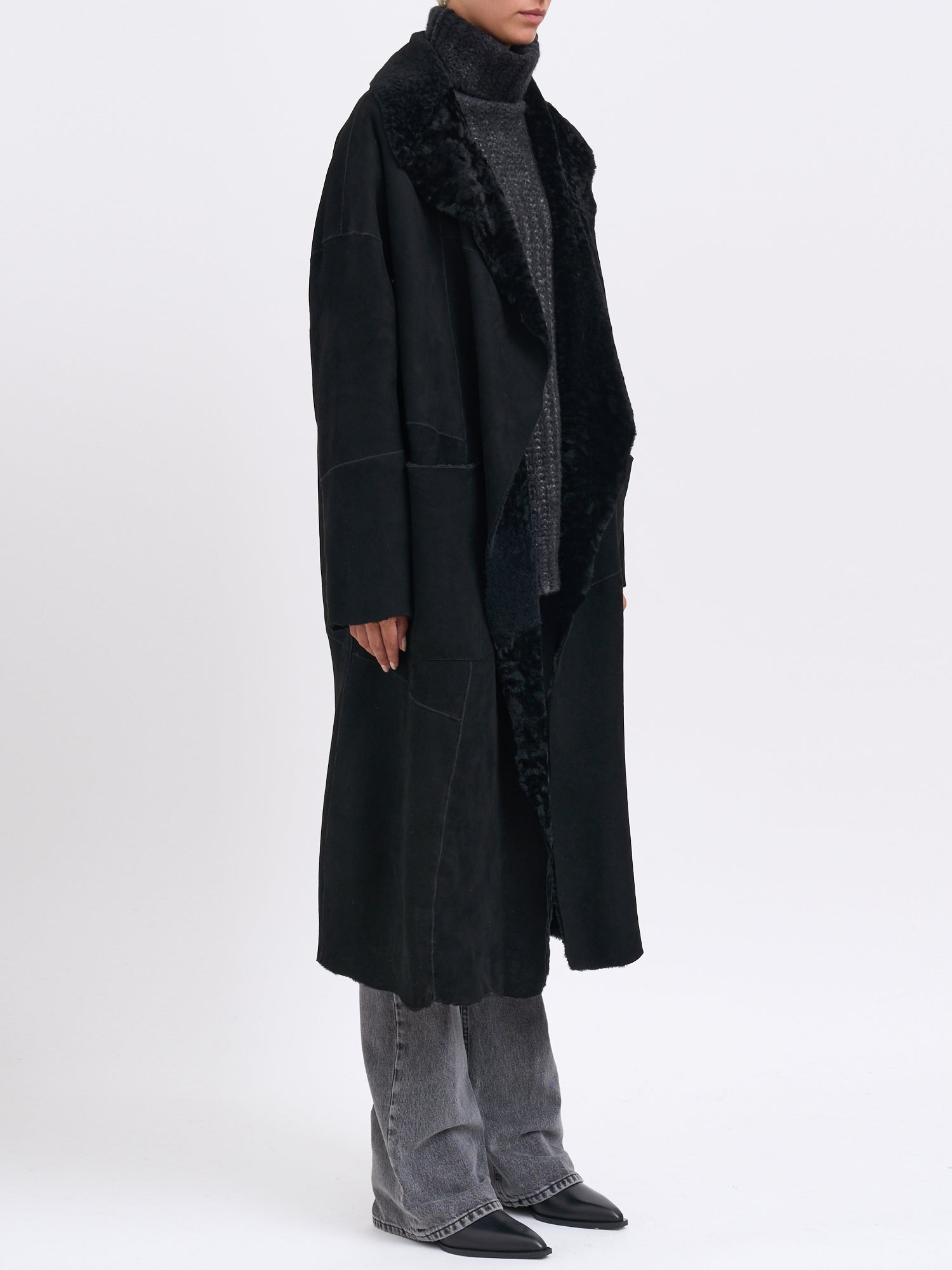 GIORGIO BRATO Oversized Sheepskin Jacket