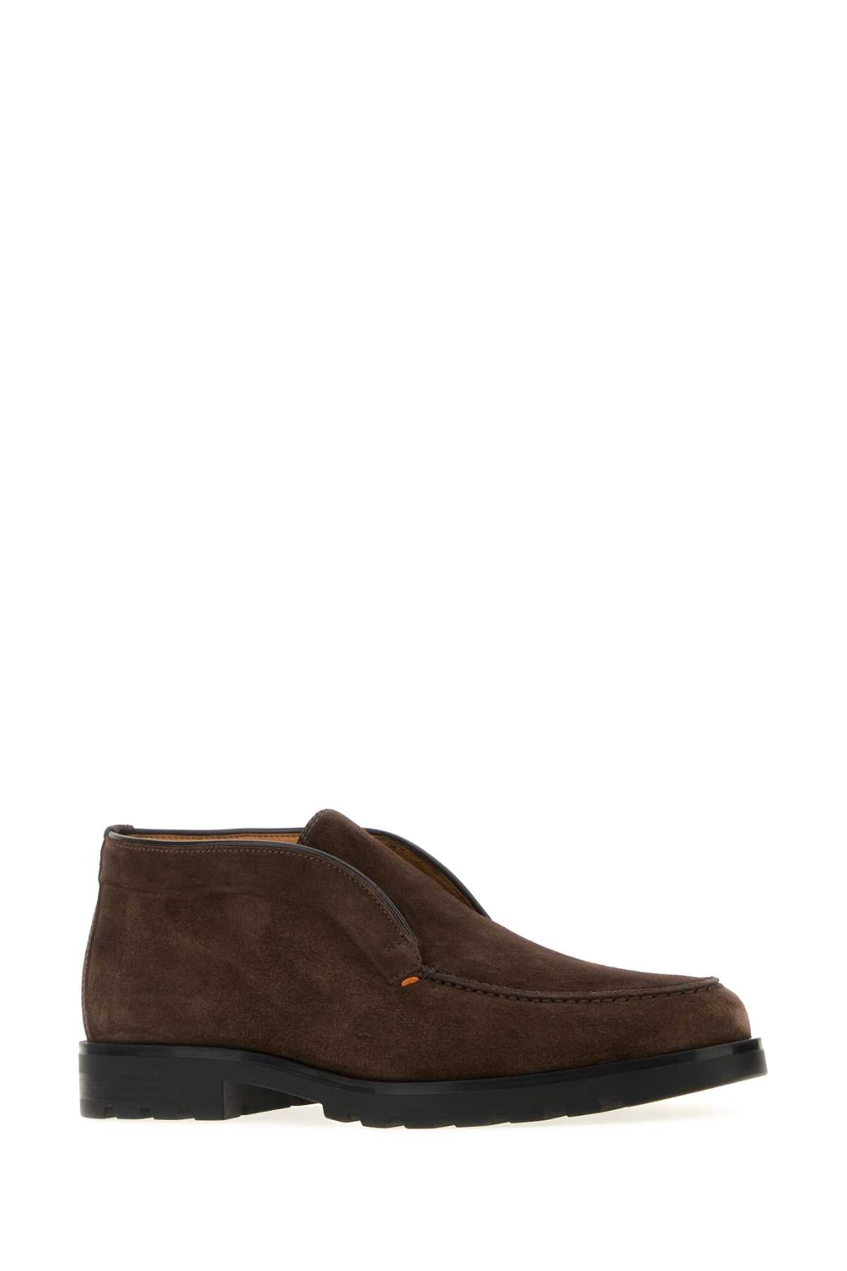 SANTONI Suede Desert Slip-Ons for Men