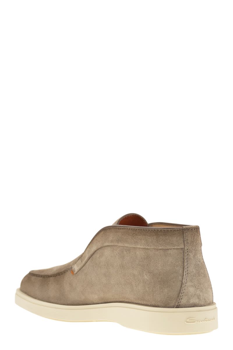 SANTONI Men's Suede Desert Boot - 3 cm Sole Height