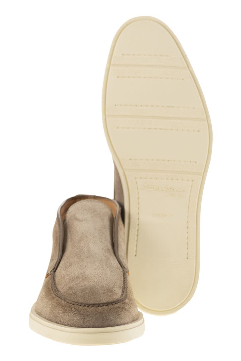 SANTONI Men's Suede Desert Boot - 3 cm Sole Height