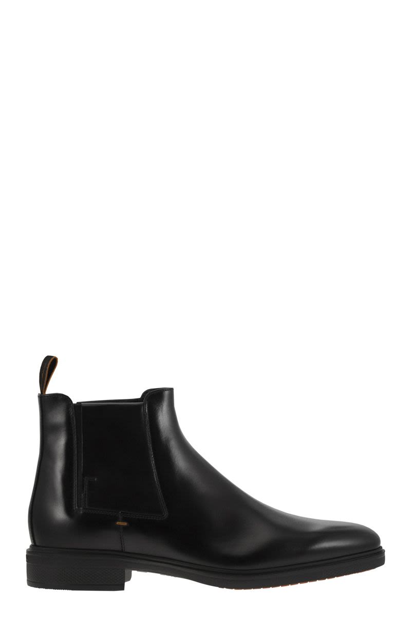 SANTONI Men's Easy Leather Ankle Boots