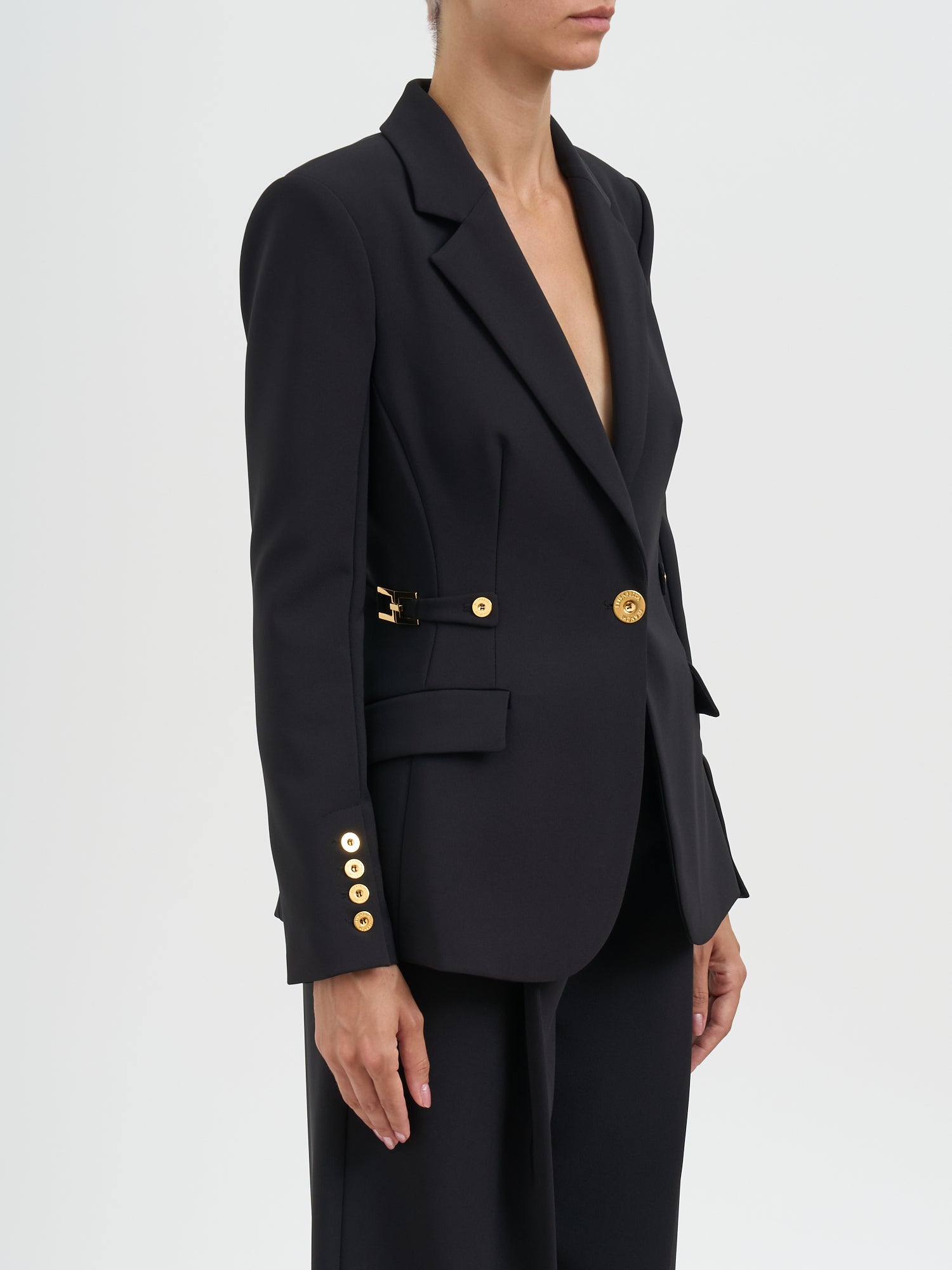 ELISABETTA FRANCHI Stylish Women's Jacket with Jewel Details - Size 40