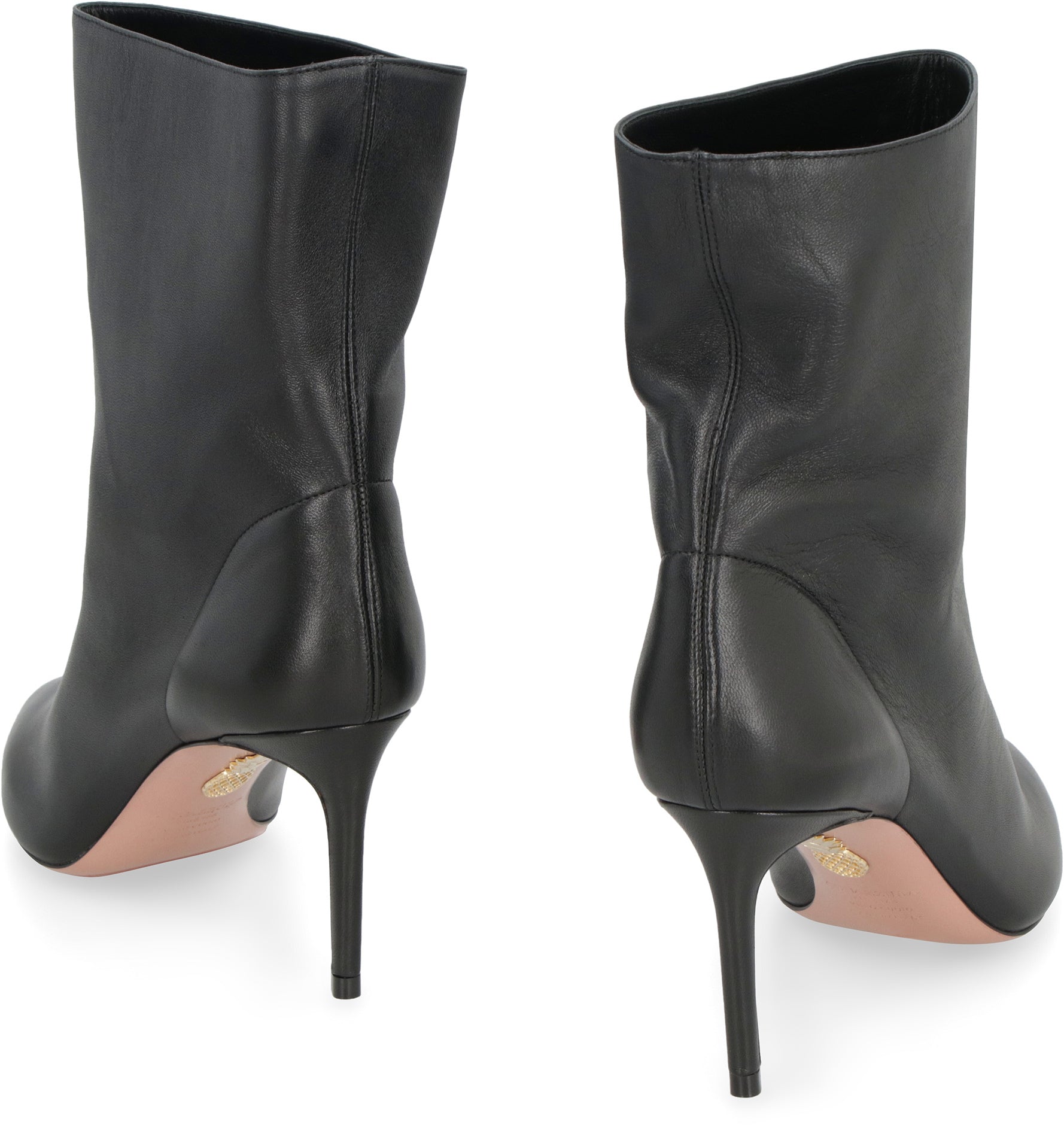 AQUAZZURA Smooth Leather Ankle Boot with Pointed Design