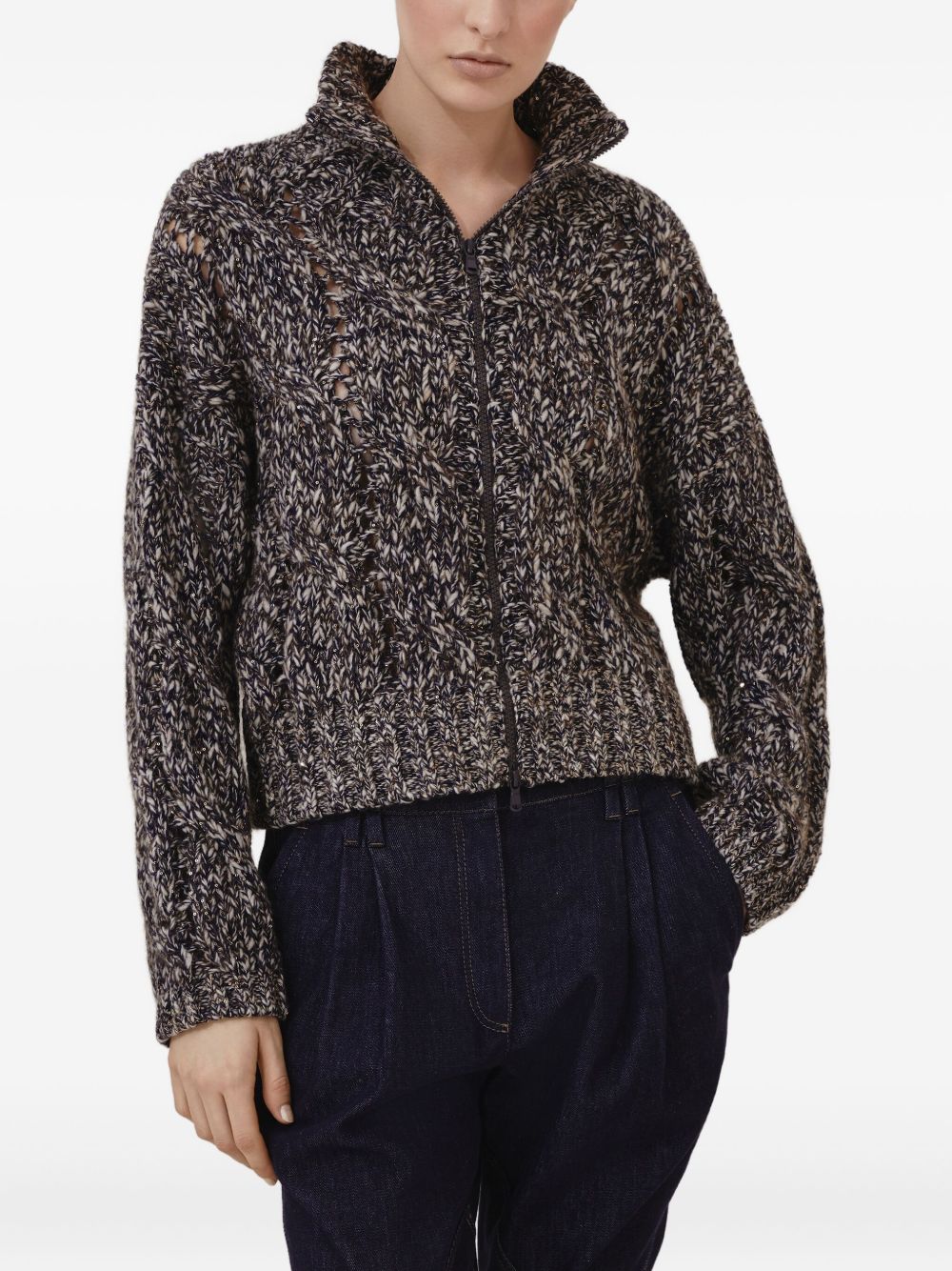 BRUNELLO CUCINELLI Women's Wool Zipped Cardigan