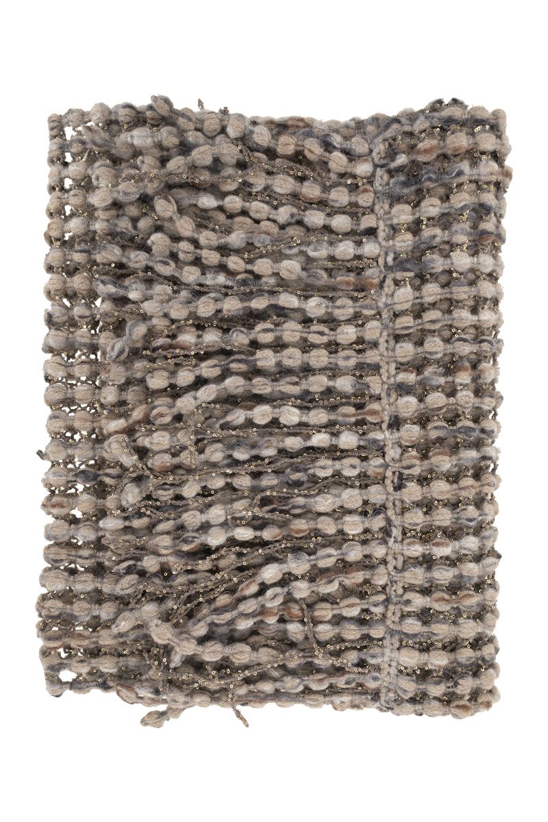 BRUNELLO CUCINELLI Balloon Net Embroidered Knit Scarf - 50 x 240 cm