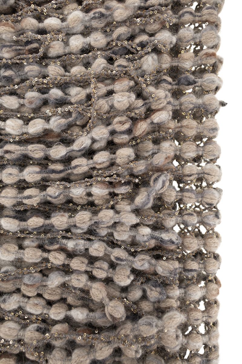 BRUNELLO CUCINELLI Balloon Net Embroidered Knit Scarf - 50 x 240 cm