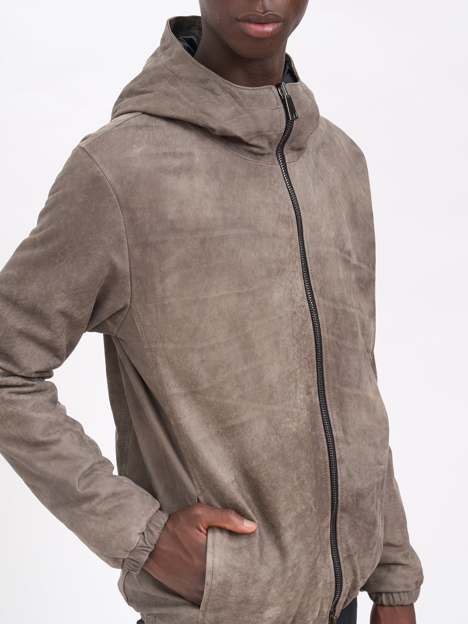 GIORGIO BRATO Lambskin Hooded Jacket - Size 50