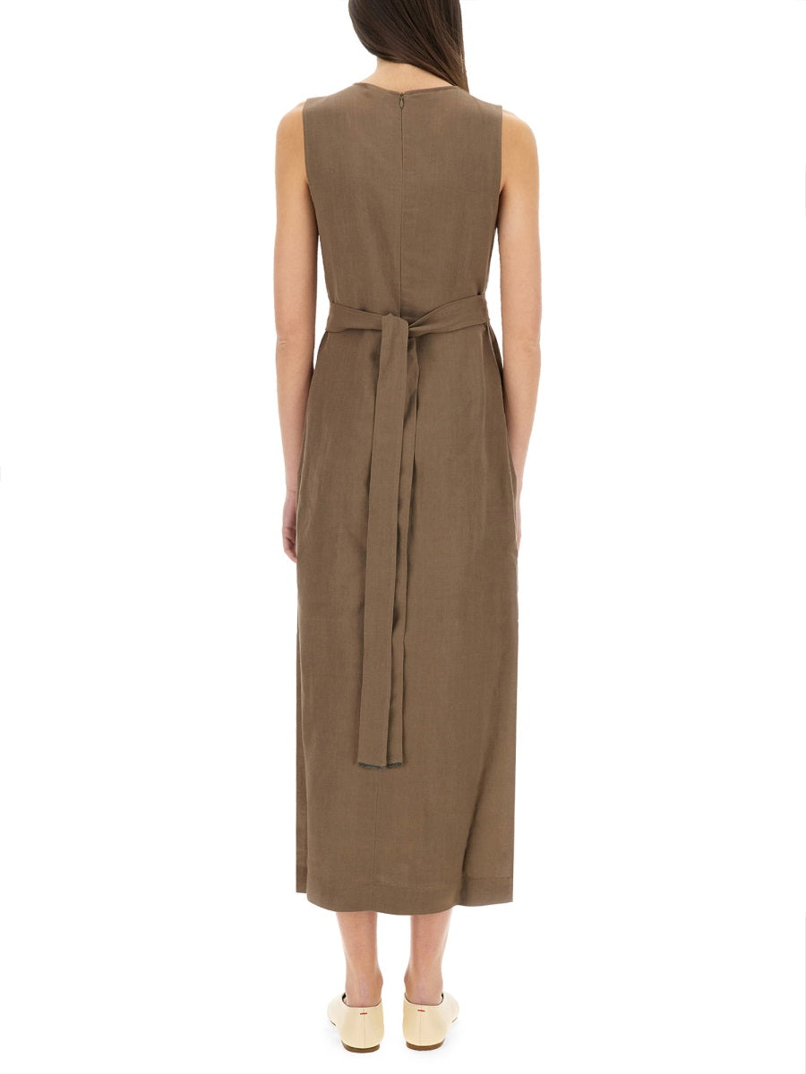 BRUNELLO CUCINELLI Wrap Effect Linen Dress for Women