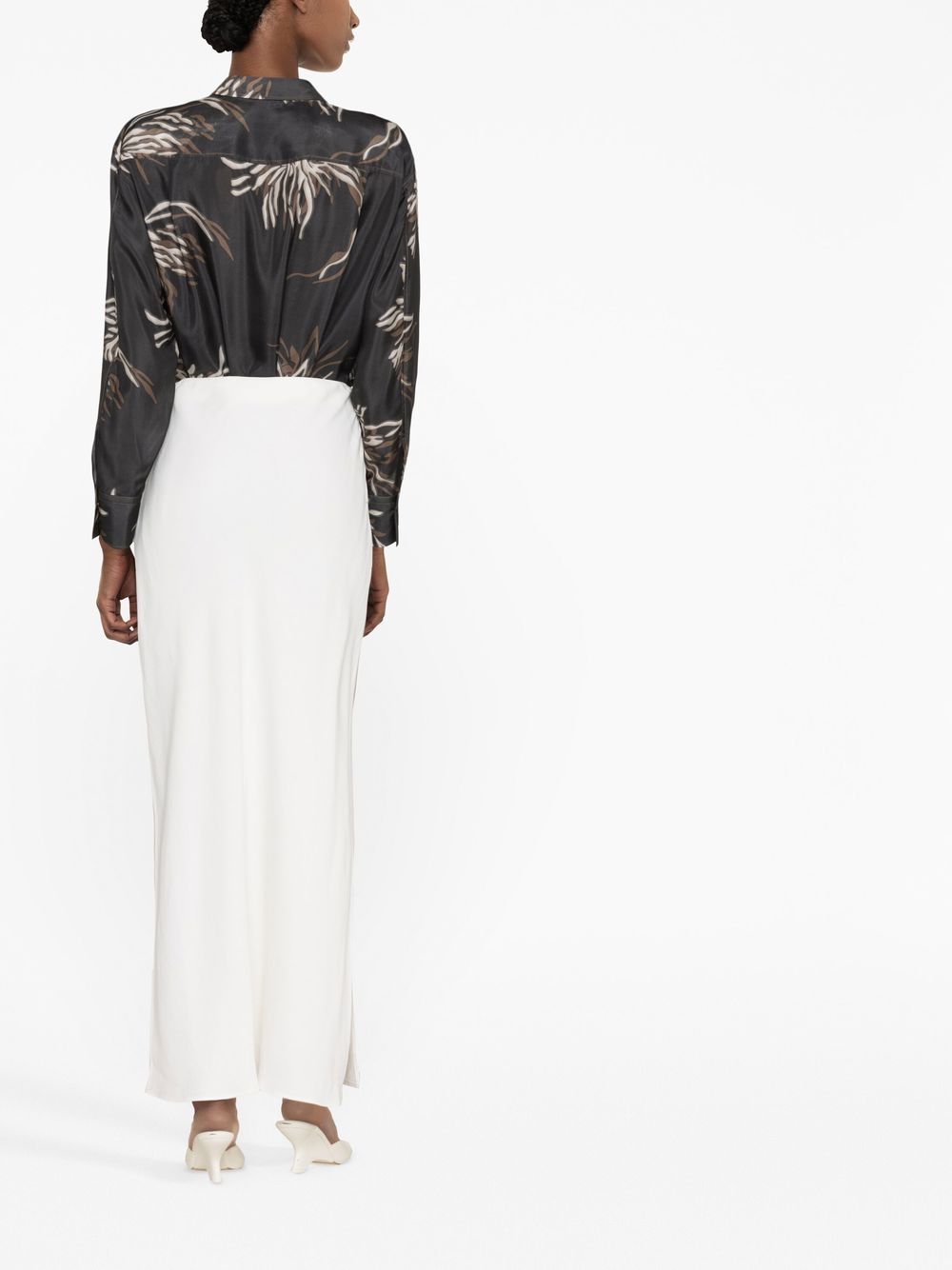 BRUNELLO CUCINELLI High Waist Long Skirt with Side Slit