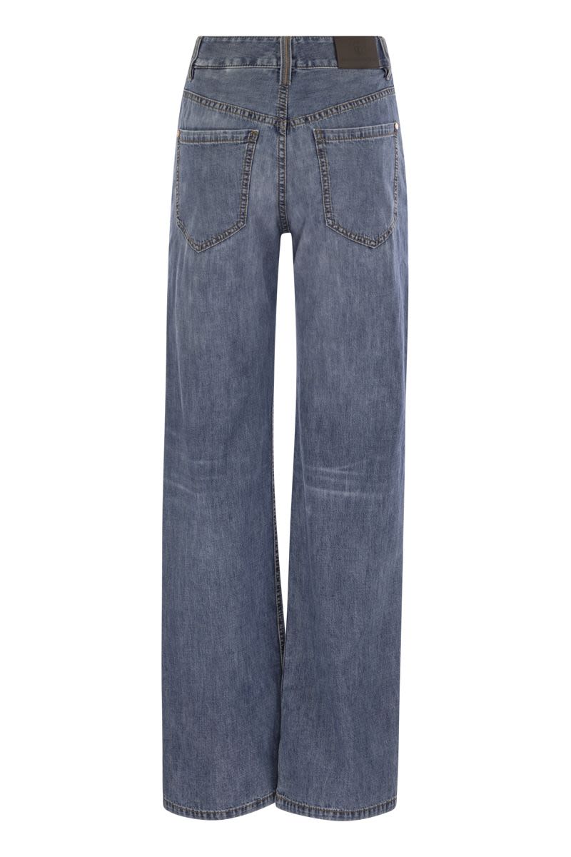 BRUNELLO CUCINELLI Contemporary Loose Trousers - Women's Lightweight Denim