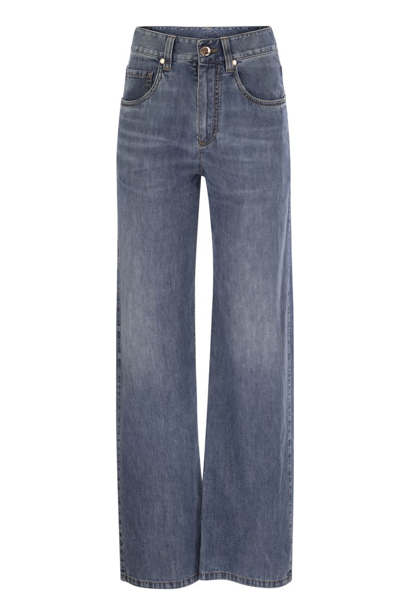 BRUNELLO CUCINELLI Contemporary Loose Trousers - Women's Lightweight Denim