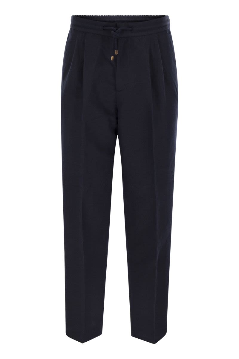 BRUNELLO CUCINELLI Leisure Fit Trousers in Lightweight Gabardine