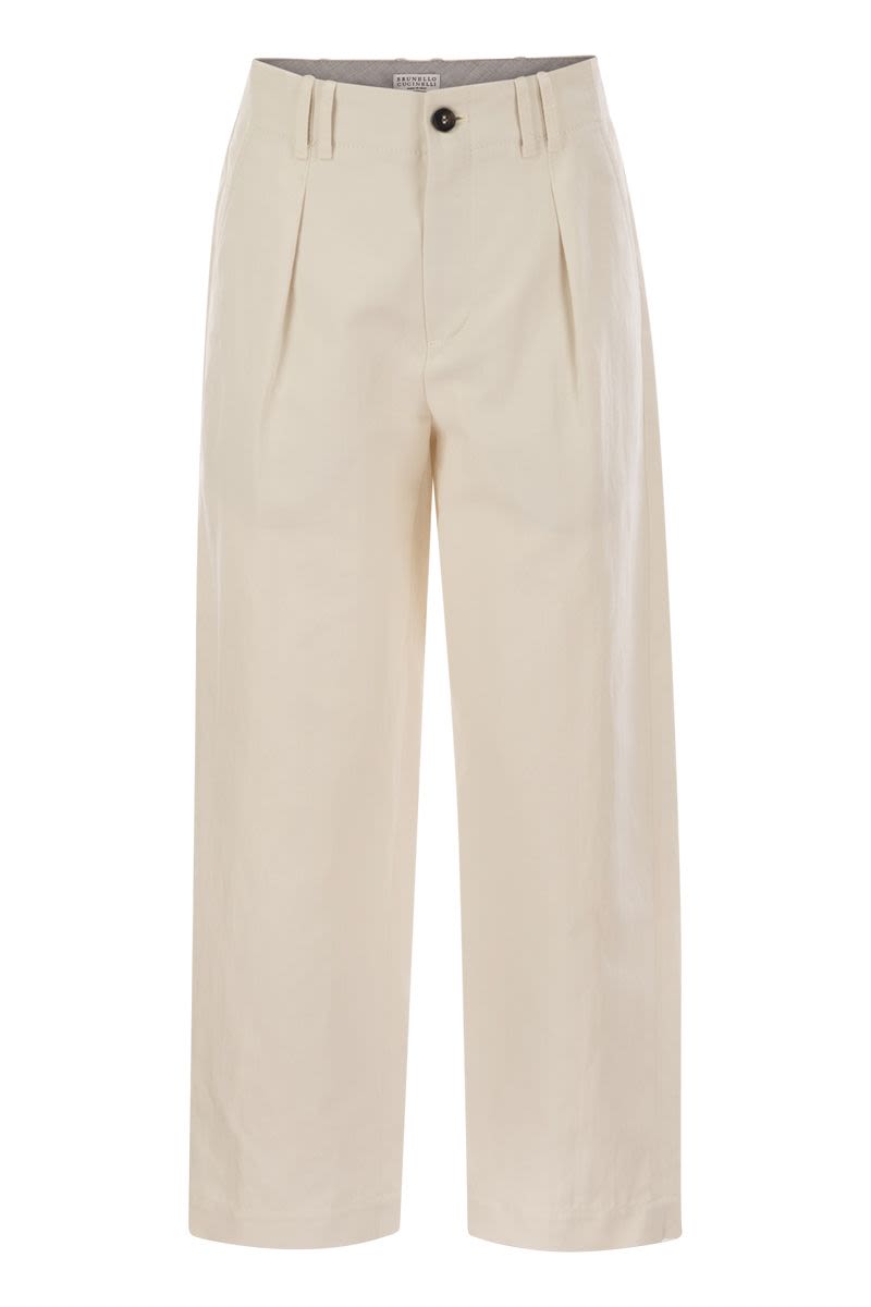 BRUNELLO CUCINELLI Pleated Chino Trousers for Women - Cropped Silhouette