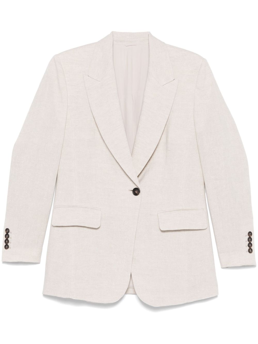 BRUNELLO CUCINELLI Classic Linen Single-Breasted Jacket