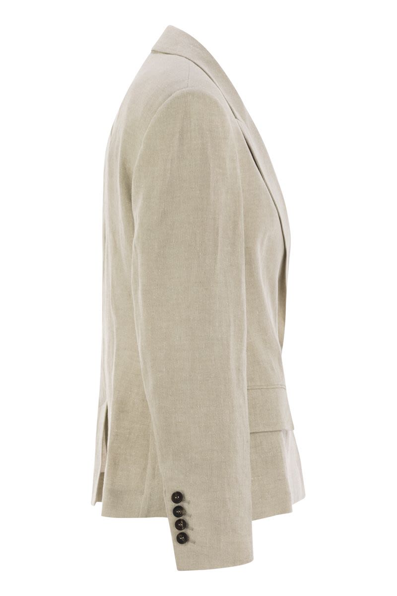 BRUNELLO CUCINELLI Sparkling Linen Canvas Jacket with Jewelry Detail