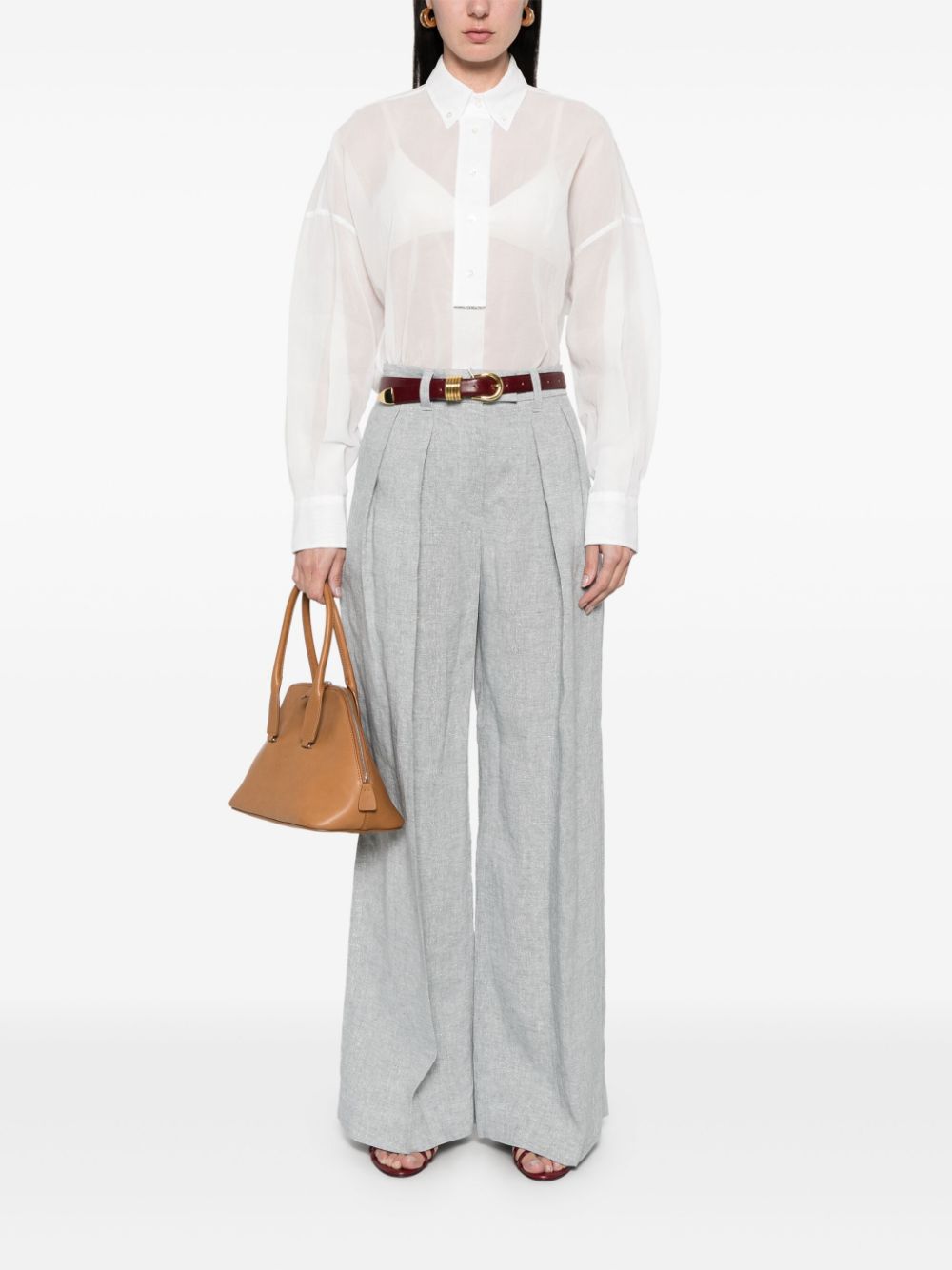 BRUNELLO CUCINELLI Linen Wide-Leg Trousers