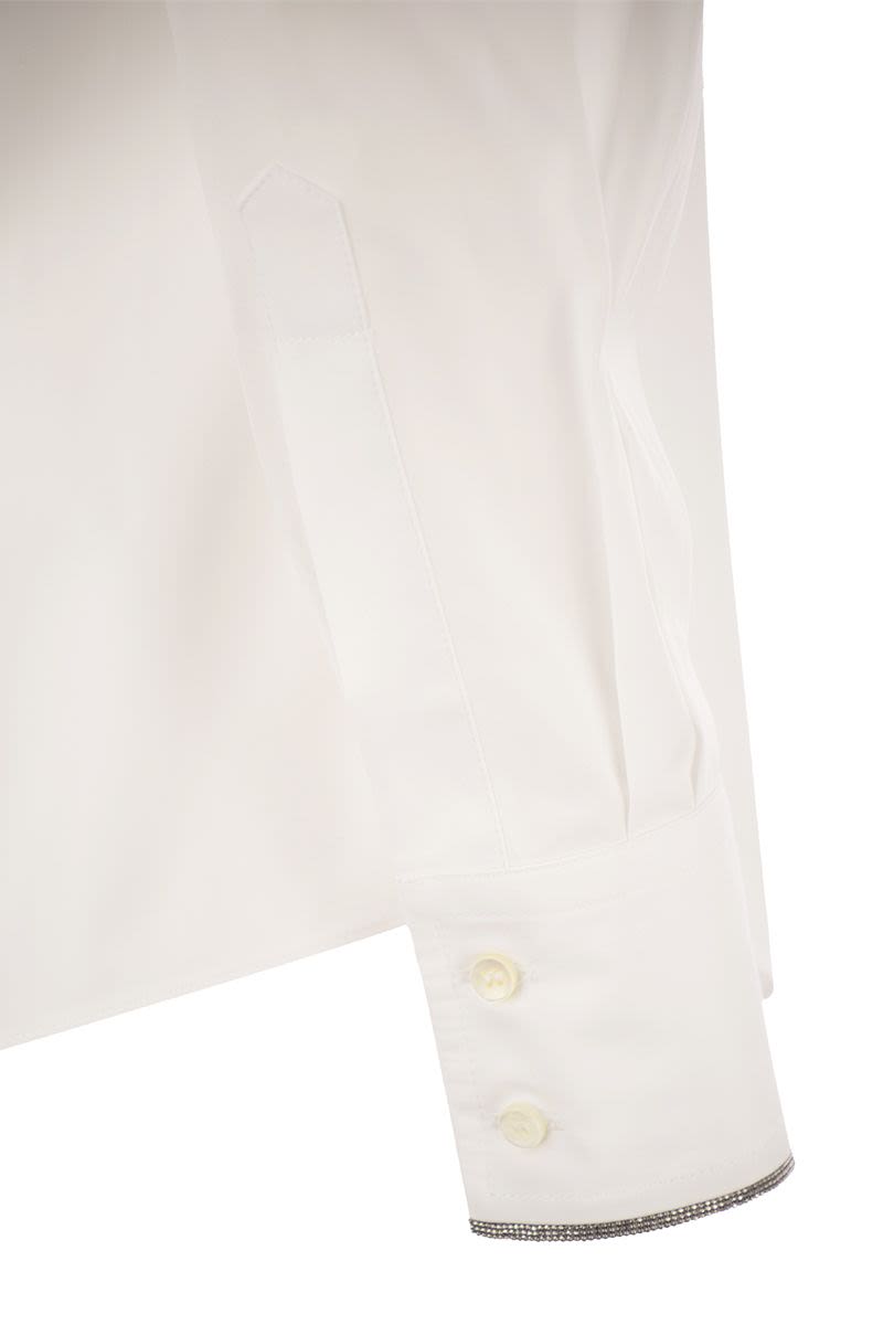 BRUNELLO CUCINELLI Cotton Poplin Shirt with Wide Sleeves