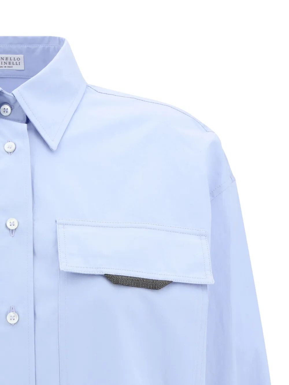 BRUNELLO CUCINELLI Jewel Embellished Pocket Shirt for Women - FW25