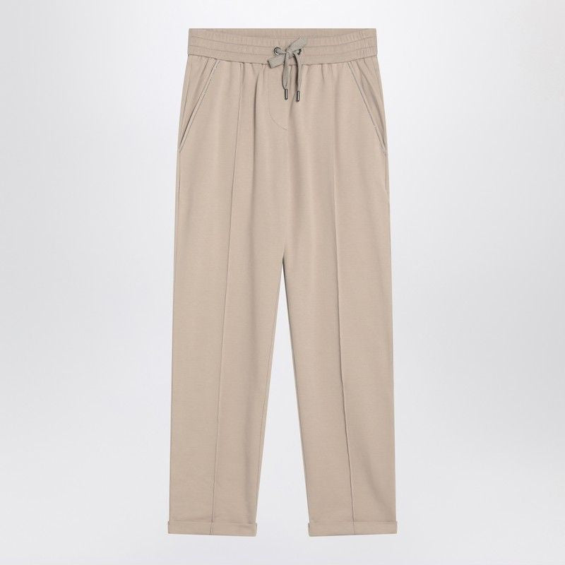 BRUNELLO CUCINELLI Cotton Joggers with Elasticized Waist and Drawstring