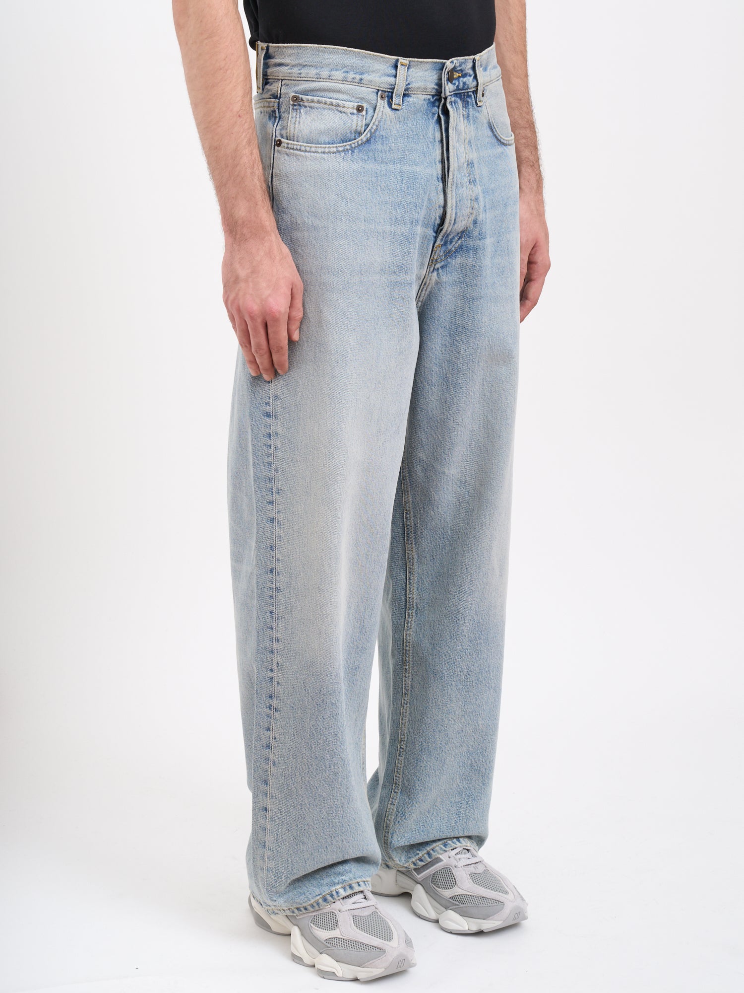 HAIKURE Authentic Wash Wide Leg Denim Pants - Size 32
