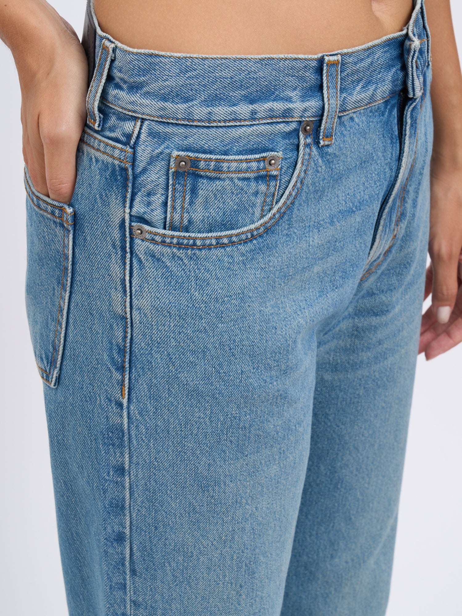 HAIKURE Wide Leg Lagoon Wash Pants - Size 25