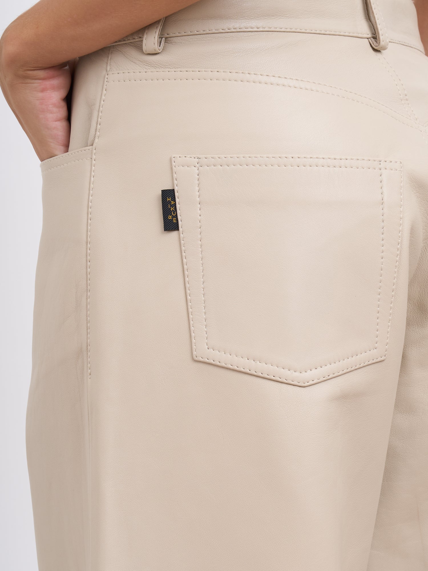 HAIKURE Women's Wide Leg Lambskin Trousers - Size 25