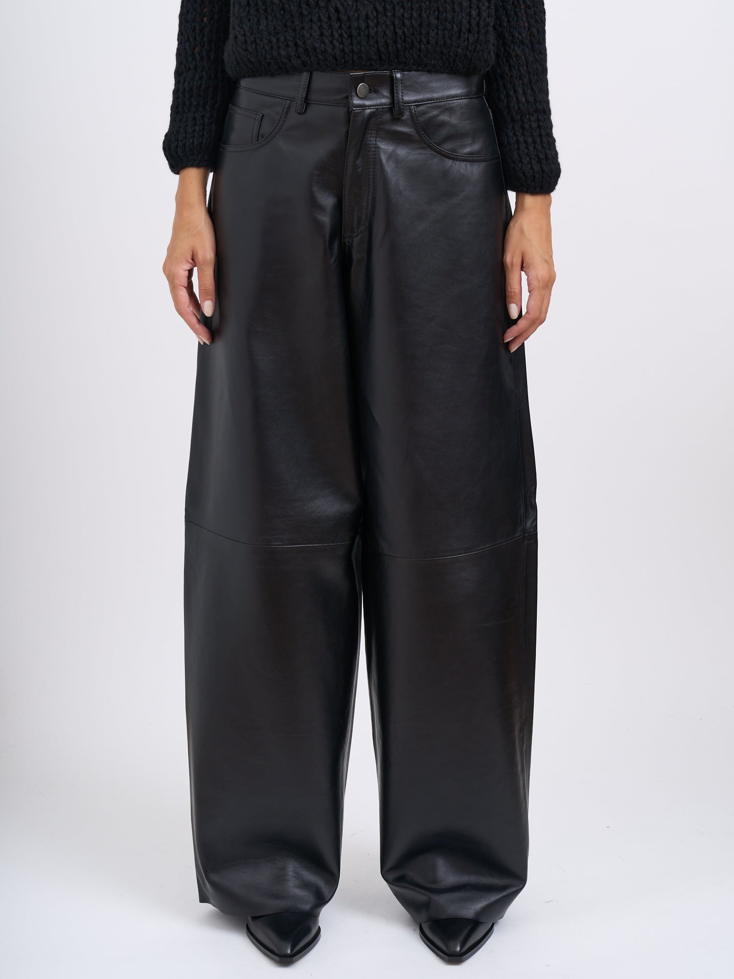 HAIKURE Women’s Wide Leg Lambskin Trousers Size 25