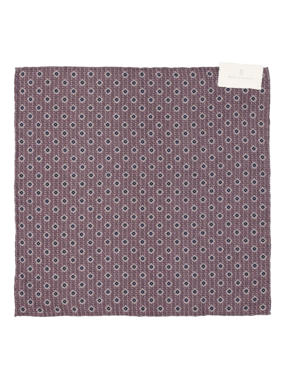 BRUNELLO CUCINELLI Jacquard Silk Scarf with Geometric Motif for Men - FW25 Collection